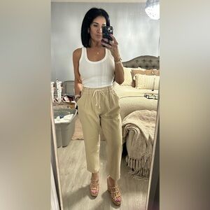 NWT Wishlist Women's Beige Drawstring Joggers